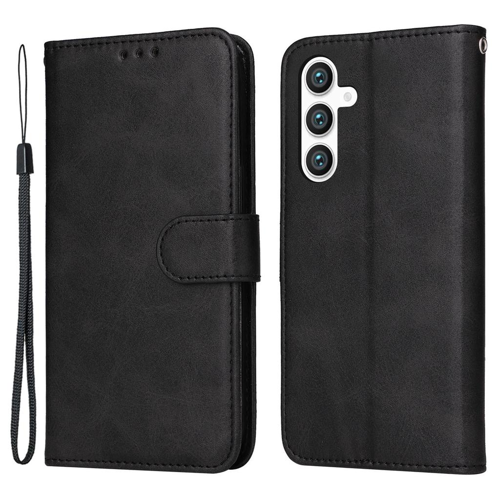 For Samsung Galaxy S23 FE Shockproof Flip Phone Shell PU Leather Wallet Phone Case Stand Calf Texture Cover