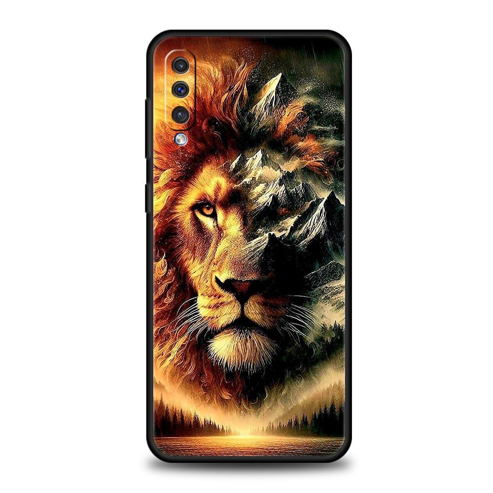 

Cross Pattern Bicolor Lion Phone Case for Samsung Galaxy A56 A36 A26 A16 A34 A24 A42 A22 A20 A12 A40 A30 A10 5G Soft TPU Cover Samsung A70