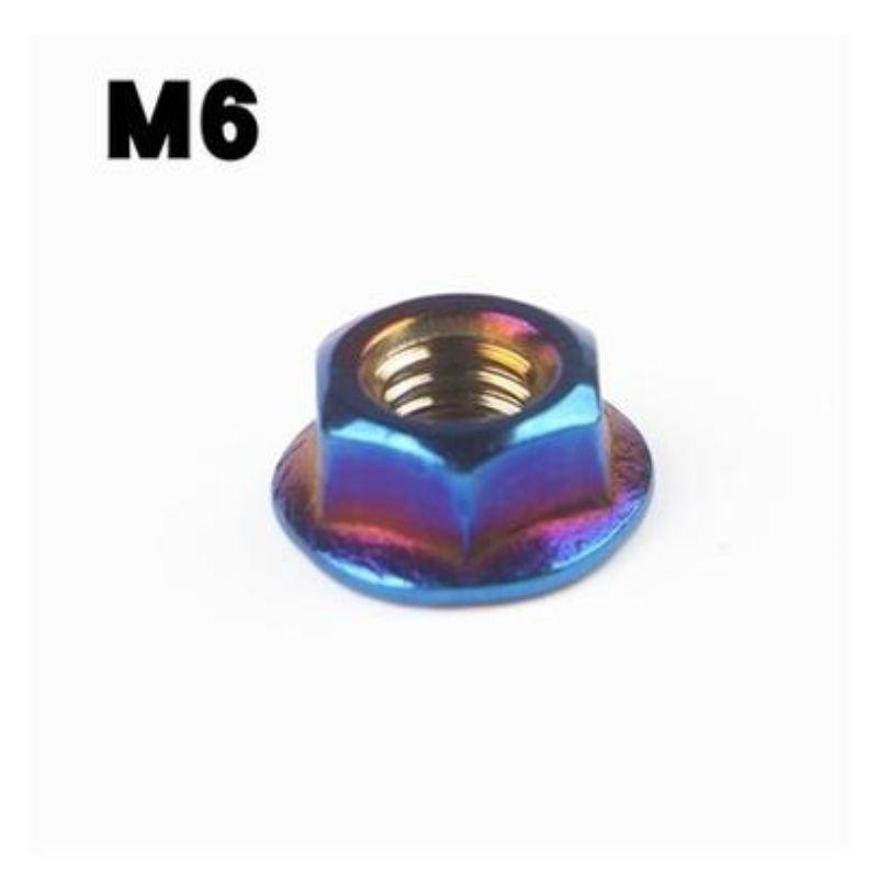 304 Stainless Steel M6/M8 Burnt Titanium Gold Electroplated Iridescent Hex Flange Cap Screws for Electric Motorcycles