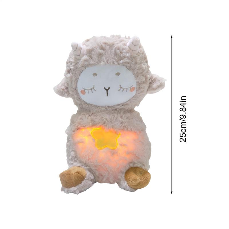 Atmendes Schaf Plüschtier Beruhigende Puppe Kinder Schlafmusik Begleiter Beschwichtigungsspielzeug Mehrzweck-Schlafhilfe für Babys