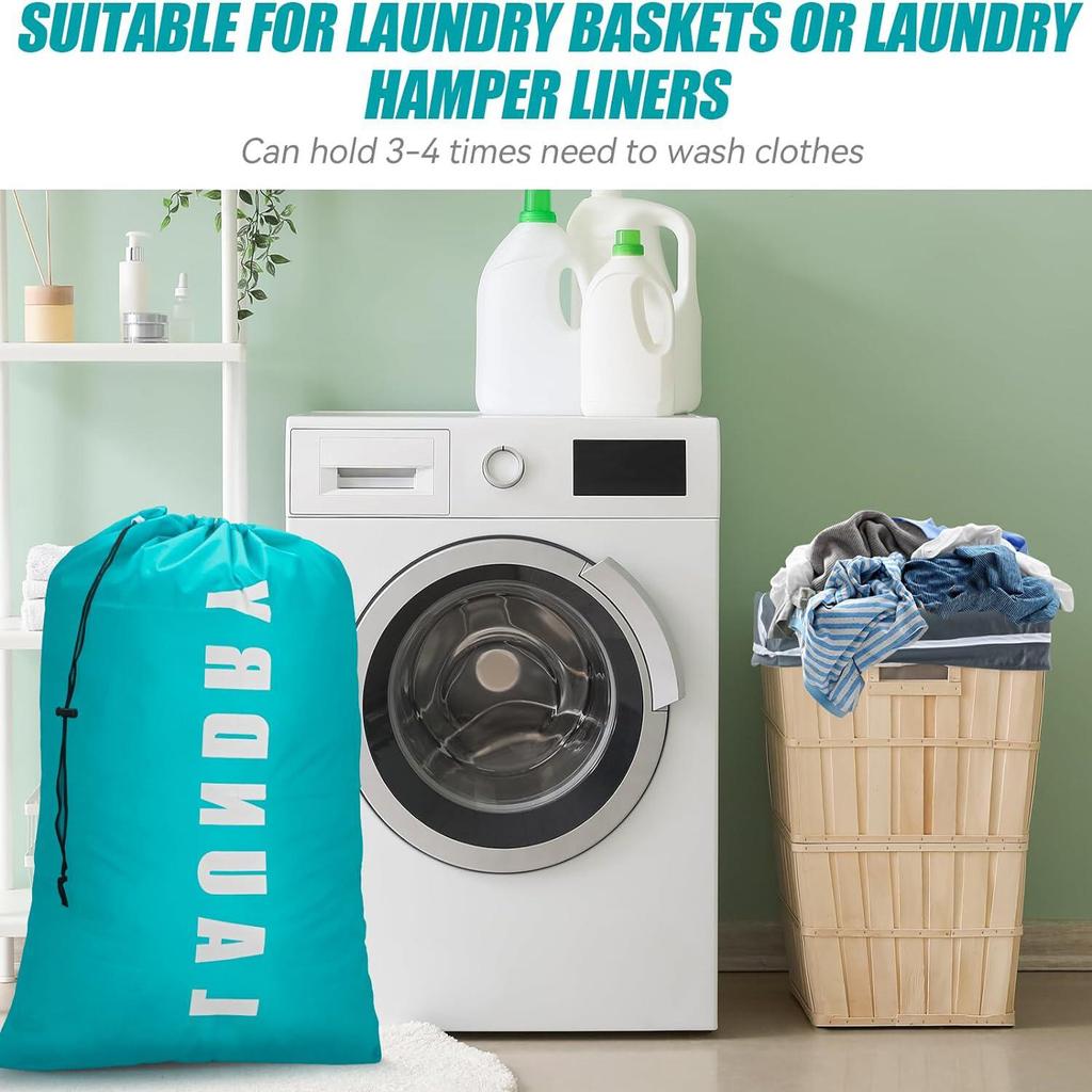 Laundry Bag,2 Pack Travel Laundry Bags for Dirty Clothes,Large Laundry Bags for Traveling,Dirty Clothes Travel Bag, 24" x 36"
