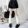 40/50/70cm Leg Warmers Lolita Socks Y2K Knitted Warm Foot Cover White Black Warmer Lady Autumn Winter Crochet Sock Boot Cuffs