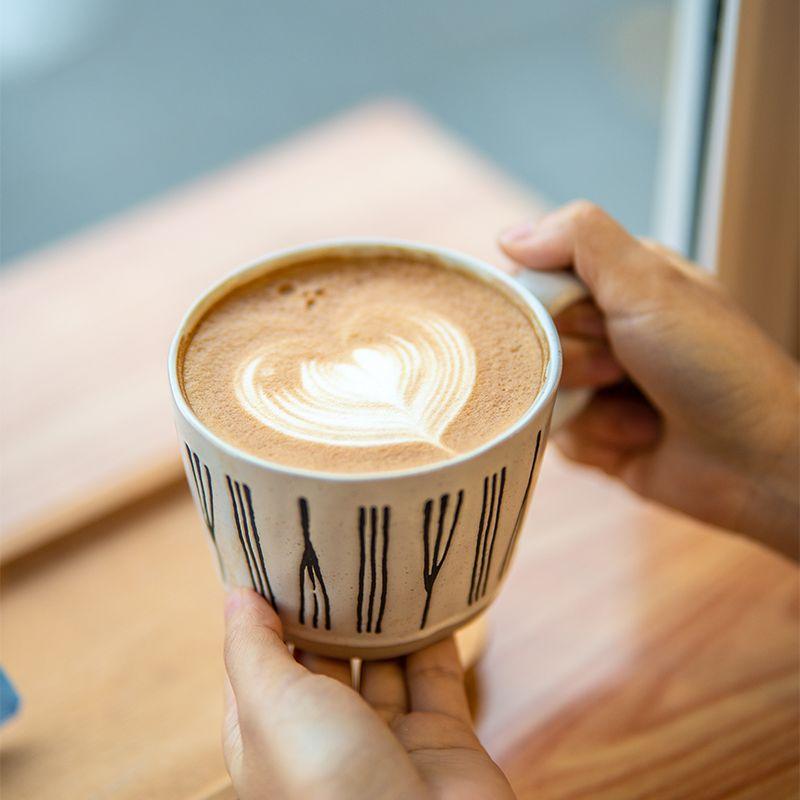 Hand-Brewed Coffee Cup With Spoon, High-Value Ceramic, Good-Looking Household Large-Diameter Water Cup With Minor Flaws