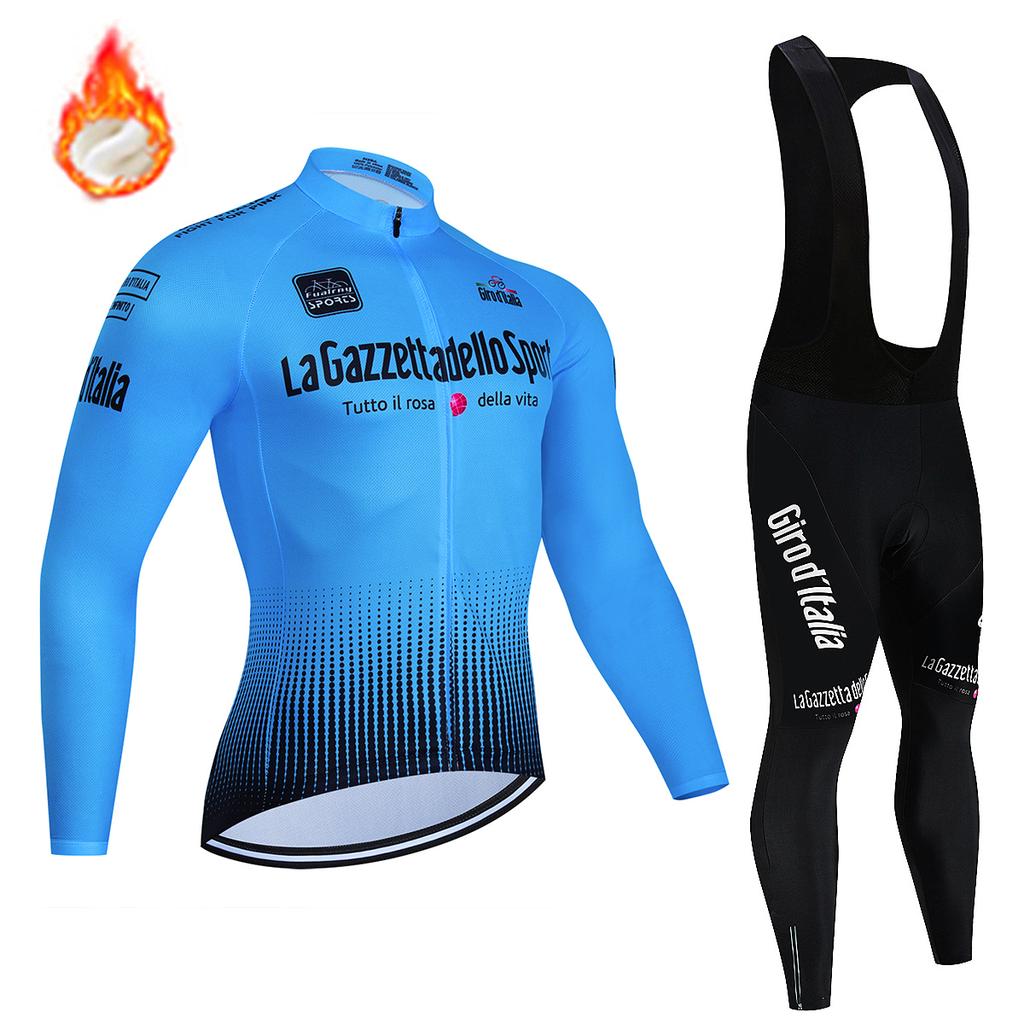 Winter Cycling Jersey Set 2025 Men's Long Sleeve Mountain Bike Cycling Clothing Fleece Warm MTB Bicycle Clothes Wear Suit