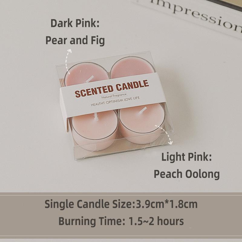 4pcs/set Natural Beeswax Soybean Wax Scented Candles Aromatherapy Tea Lights Wedding Home Bar Hotel Decor Fragrance Candle