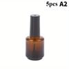 5 pezzi 15ml Bottiglietta Trasparente in Vetro per Smalto Vuota con Tappo Pennello Contenitori Cosmetici Bottiglie in Vetro per Unghie con Pennello