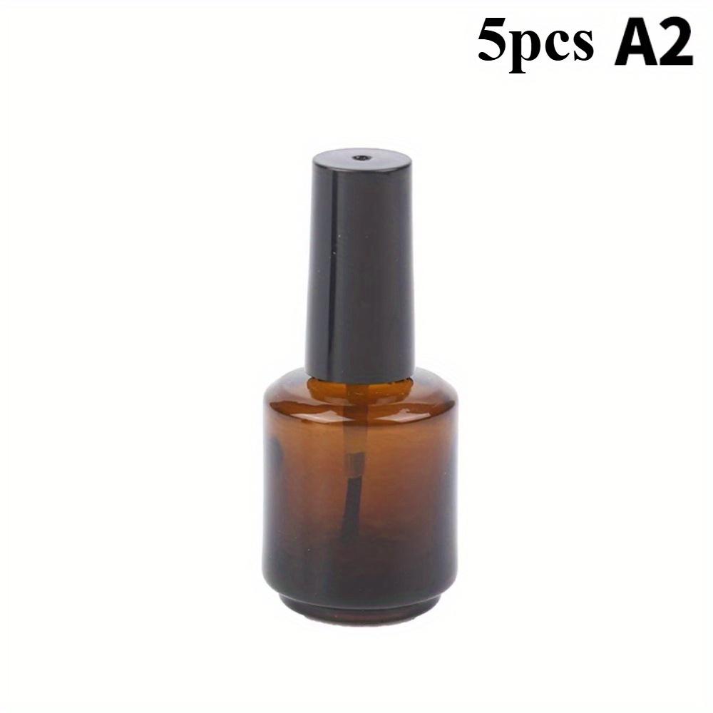 

5pcs 15ml Transparent Glass Nail Polish Bottle Empty with Lid Brush Cosmetic Containers Nail Glass Bottles with Brush DARK GRAY