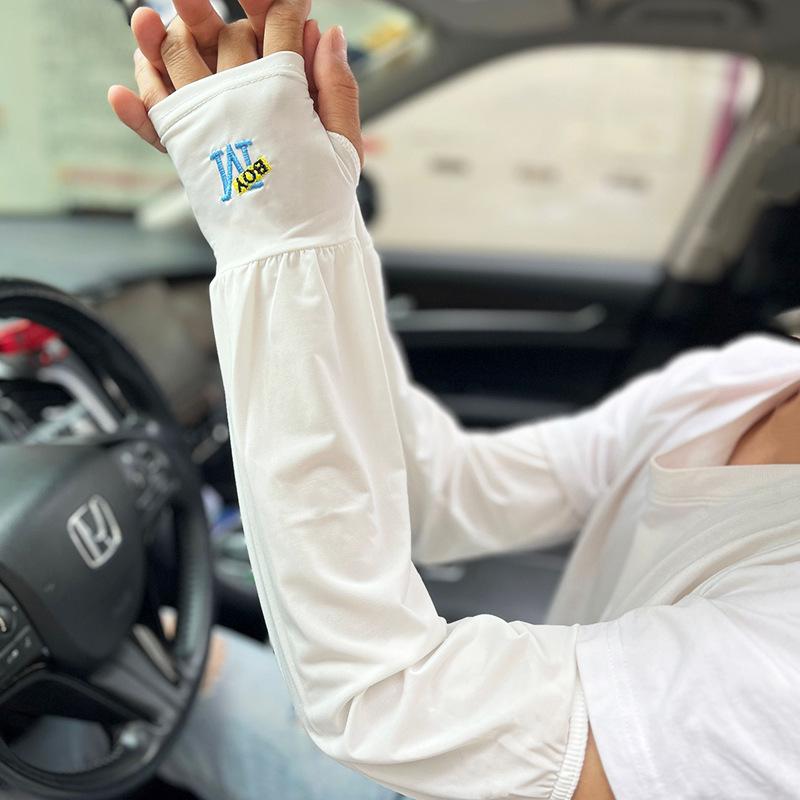 

Men s Summer UV Protection Ice Silk Arm Sleeves for Outdoor Sports, Driving, and Cycling One Size белый