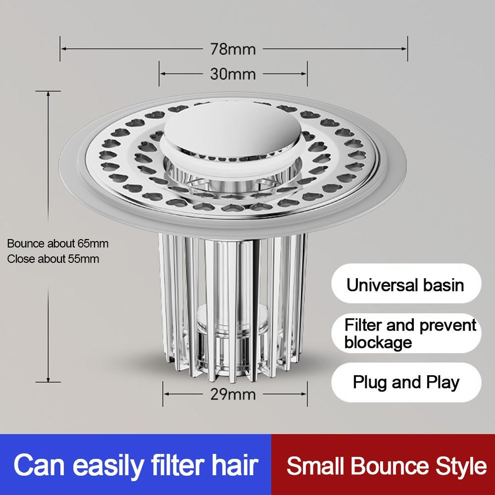 Plastic Floor Drain Filter Mesh Hair Trap Anti-clog Washbasin Bounce Core Sealing Cover Multifunctional Sink Strainer