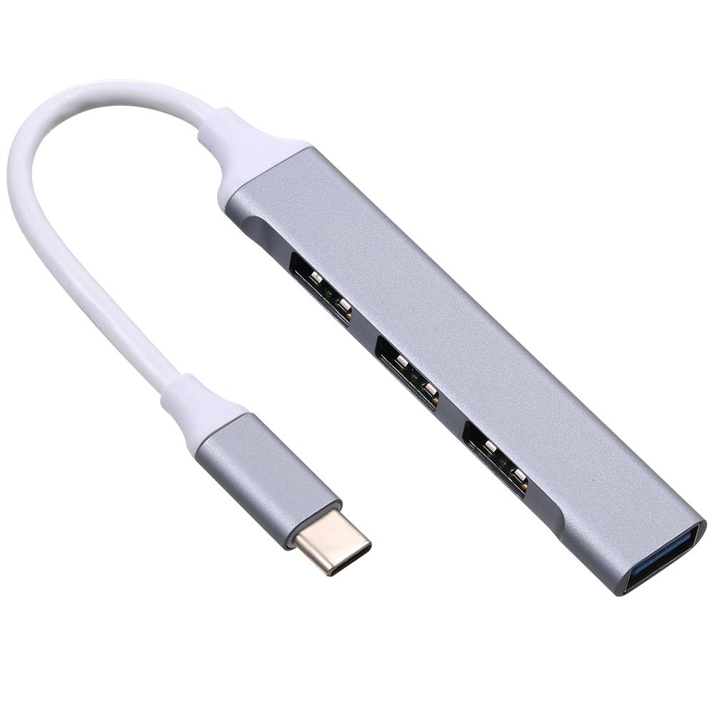 Концентратор Type-C Адаптер типа C «папа-гнездо» USB Концентратор 4-в-1 из алюминиевого сплава с портами USB2.0/USB3.0