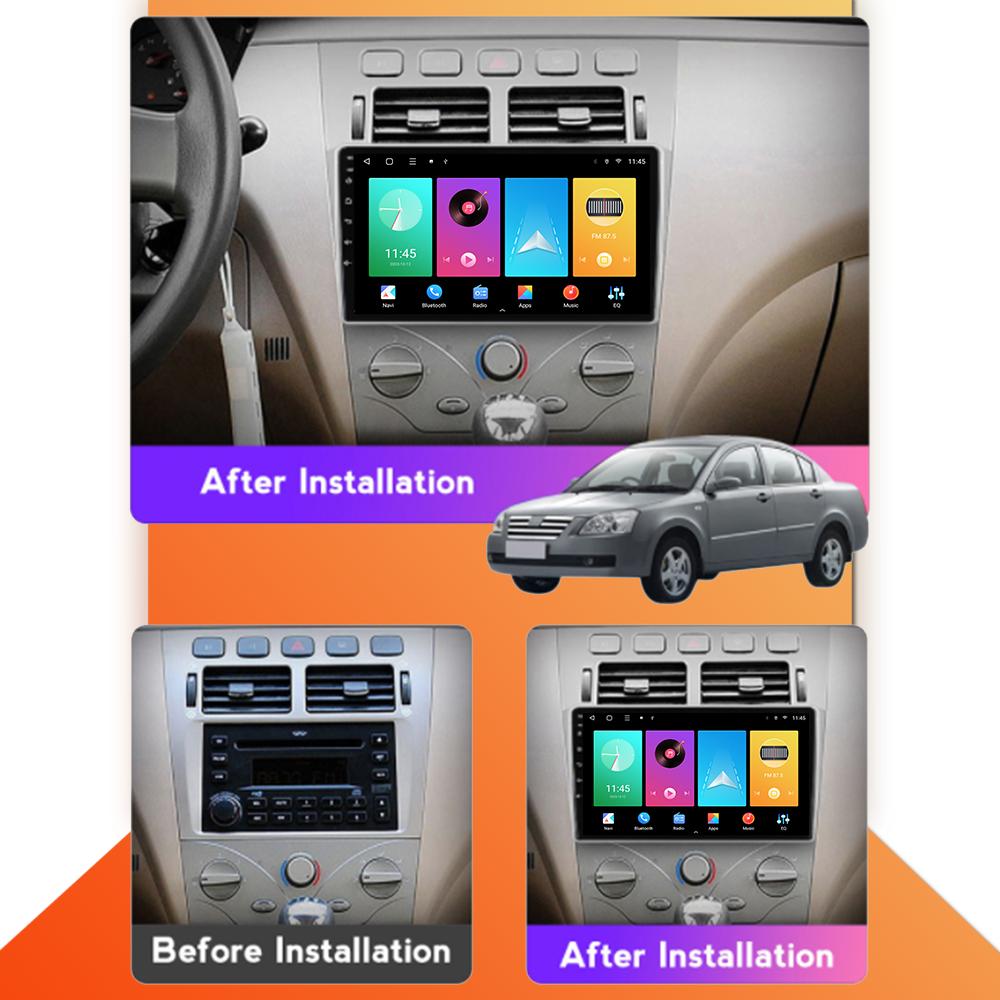 Car Radio Android Auto Carplay For Chery Fora A5 A21 2006 - 2010 Multimedia Player Head Unit Stereo GPS Navigation BT WIFI 1+16GB