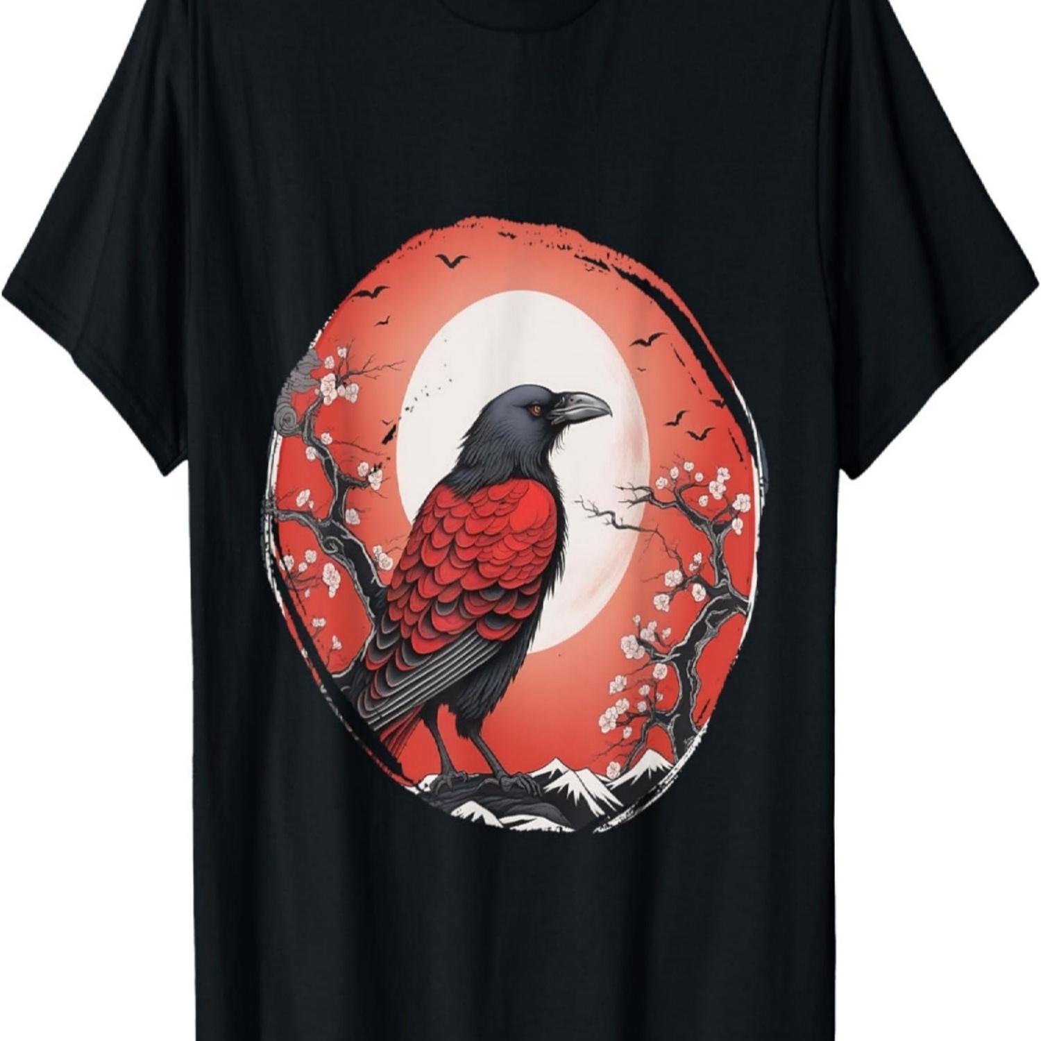 Red Moon Black Crow Black Raven Outfit Cherry Blossom T-Shirt S чёрный