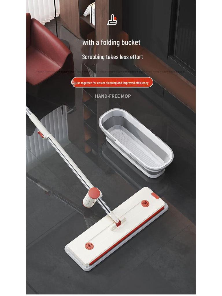 2025 Hands-Free Thickened Flat Mop - Effortless Wet & Dry Cleaning with High Water Absorption