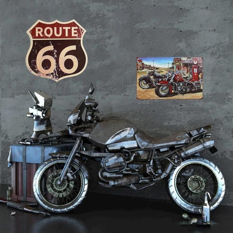 Vintage Motorcycle Metal Tin Signs Decor Wall Art Coffee Bar Vintage Metal Tin Sign Office Home Toilet Signs Wall Decor Pictures