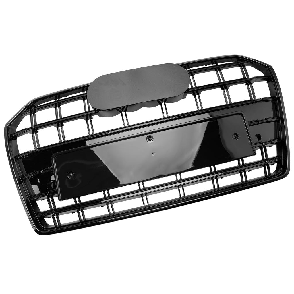 S6 Style Front Bumper Grille Grill Fit A6 S6 C7 2016-2018 Black