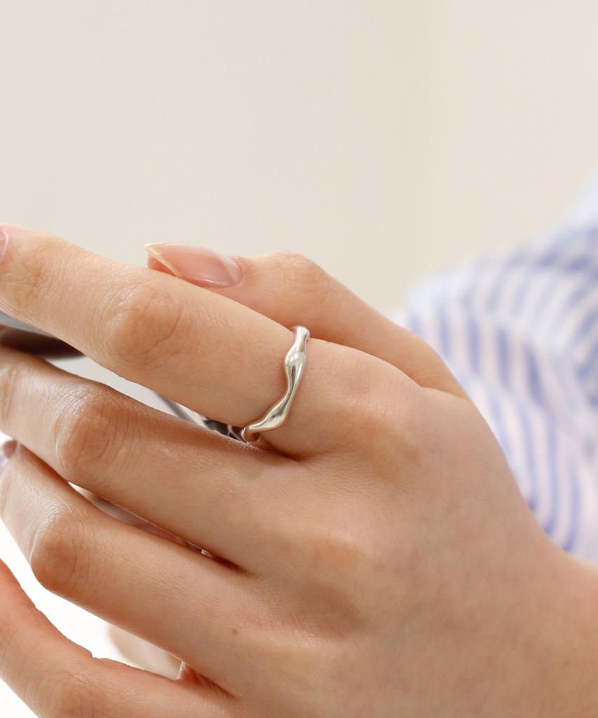 47Bag 925 Sterling Silver Ring Wavy Ring Irene