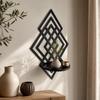 Wooden Wall Mounted Decorative Shelf Geometric Wall Storage Rack Wall Art Wall Decor  Entryway