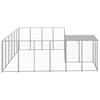 VidaXL Silver Kennel 8.47 M² Steel Enclosure for Puppies Cage Dogs Outdoor 3082219