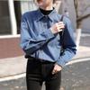 Real shot blue denim shirt women's 1116 autumn and winter Korean version chic top with retro Hong Kong style shirt jacket
