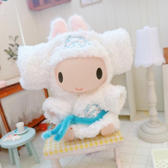 Doll Clothes Set for La Bubu(NO Doll) Head Cover Bathrobe Straps Stylish Outfit for 17cm Doll Reusable Doll Bathrobe Suit Gift for Doll Lovers