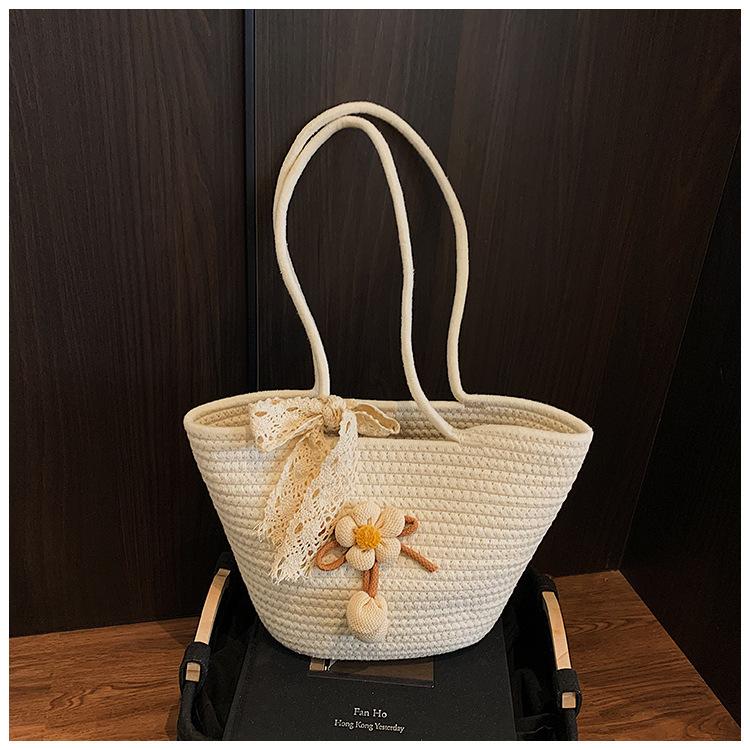 Large Capacity Hand-Woven Tote, Crossbody Bag Women Holiday Bag, Handbag Soft, Ideal Holidays, Beach Commuting