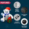 JOYFY 4 ft Christmas Inflatable Polar Bear with Gift Decoration Polar Bear with Build-in LEDs for Xmas Yard Decoration