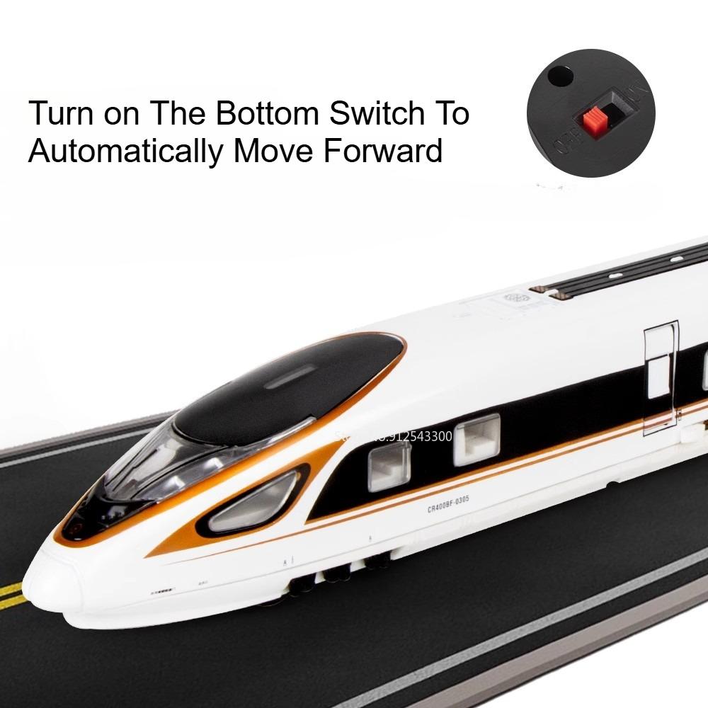1:87 FUXING High-speed Railway Model Toy Car Sound Light Magnetic Connection Diecast Metal Subway Train Models Gifts for Boys