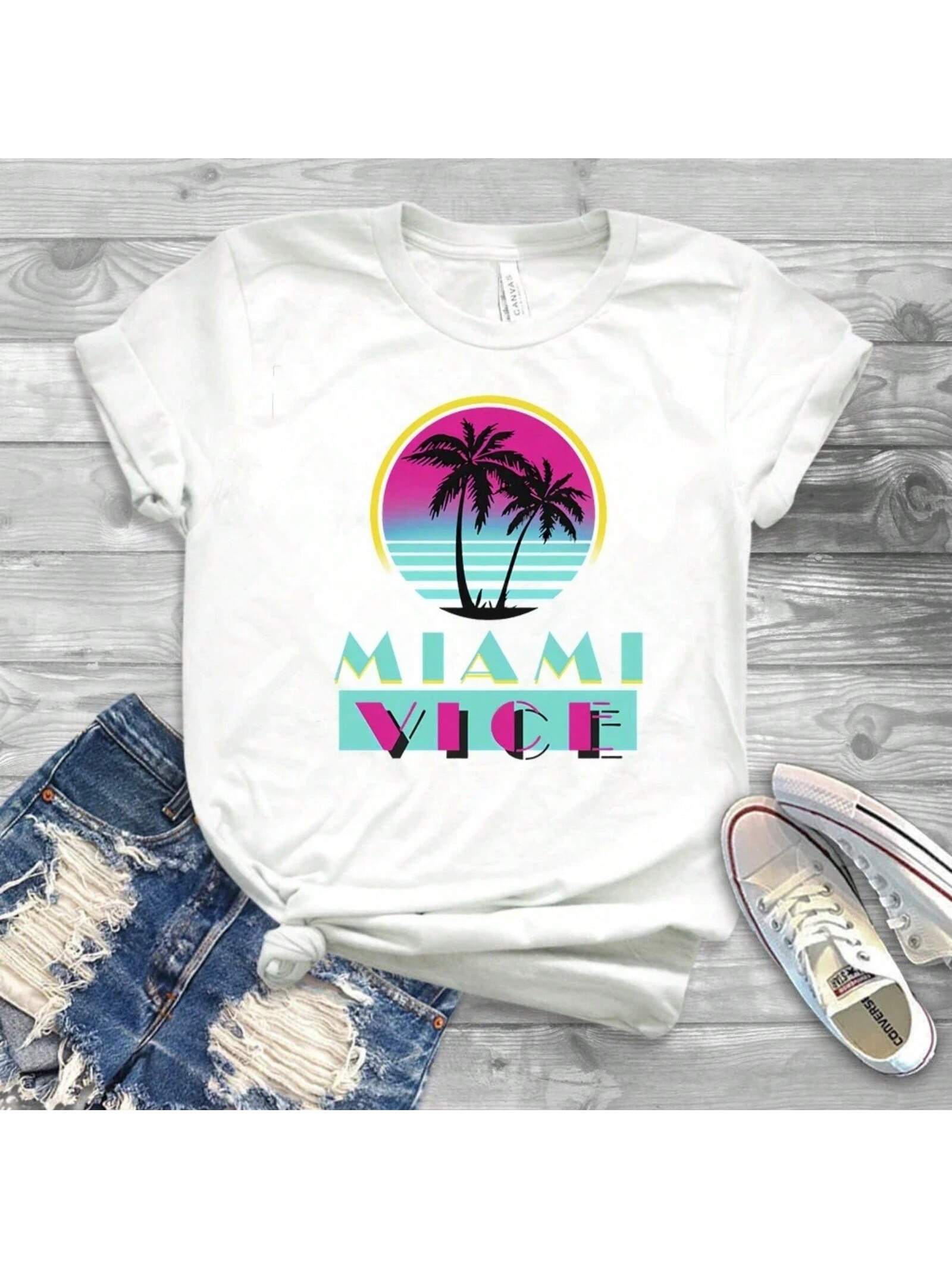 2020 MIAMI VICE TV Series Shirt Miami Vice Archer Retro Vintage Neon 80s Retrowave Synthwave T-Shirt unisex Clothes S разноцветный