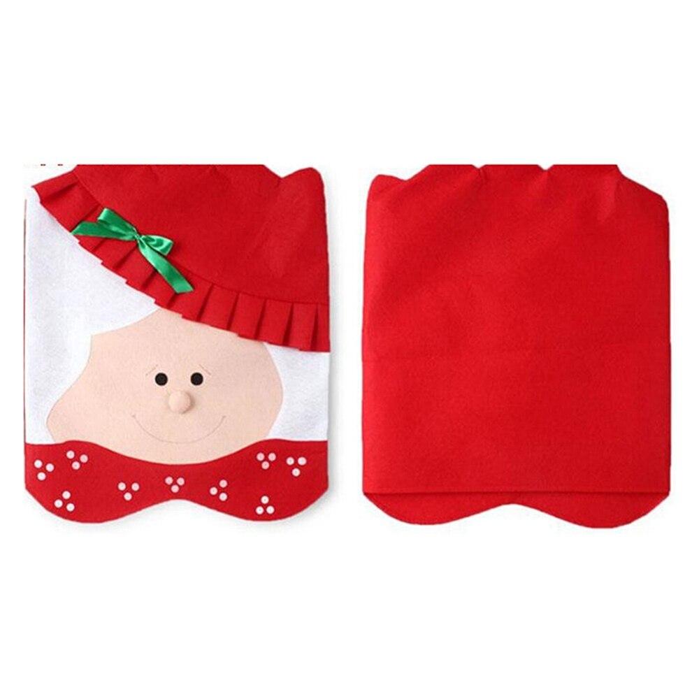 Jule Stoltrekk Spisebord Rød Nisselue Stolryggdeksel Nyttår Jul Hjemmedekorasjon Ornament