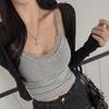 Korean Slimming Lace Trim Solid Color Camisole