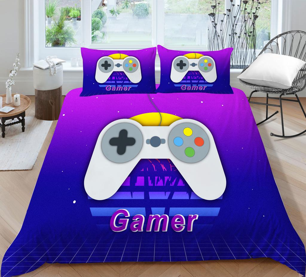3D Luxury Bedding Set Children's Game Mouse Pattern Quilt Cover and Pillowcase 2 or 3 Full-size Washable Comfortable Bedding