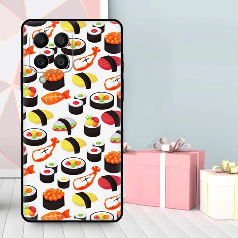 Kawaii Sushi Pattern Case For Samsung Galaxy M35 M56 M12 M06 M32 M52 M55 M15 M11 M13 M14 M16 M36 M31 M53 M34 M54