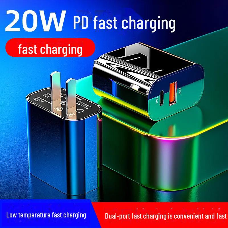 

Зарядное устройство PD20W с двумя портами для iPhone 13 и 14 — быстрая зарядка, сертифицировано 3C, оригинальное PD20W charging head, private model, dual port A+C белый