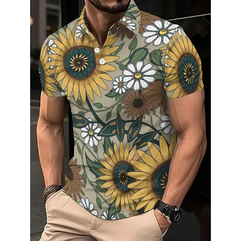 New Product New Men's 3D Printed Trendy Casual Versatile Summer Versatile Short Sleeve Polo Shirt