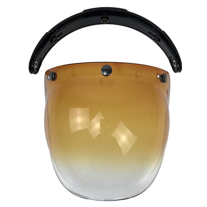 Retro Bubble Lens Motorcycle Helmet with Frame - Three-Button Design