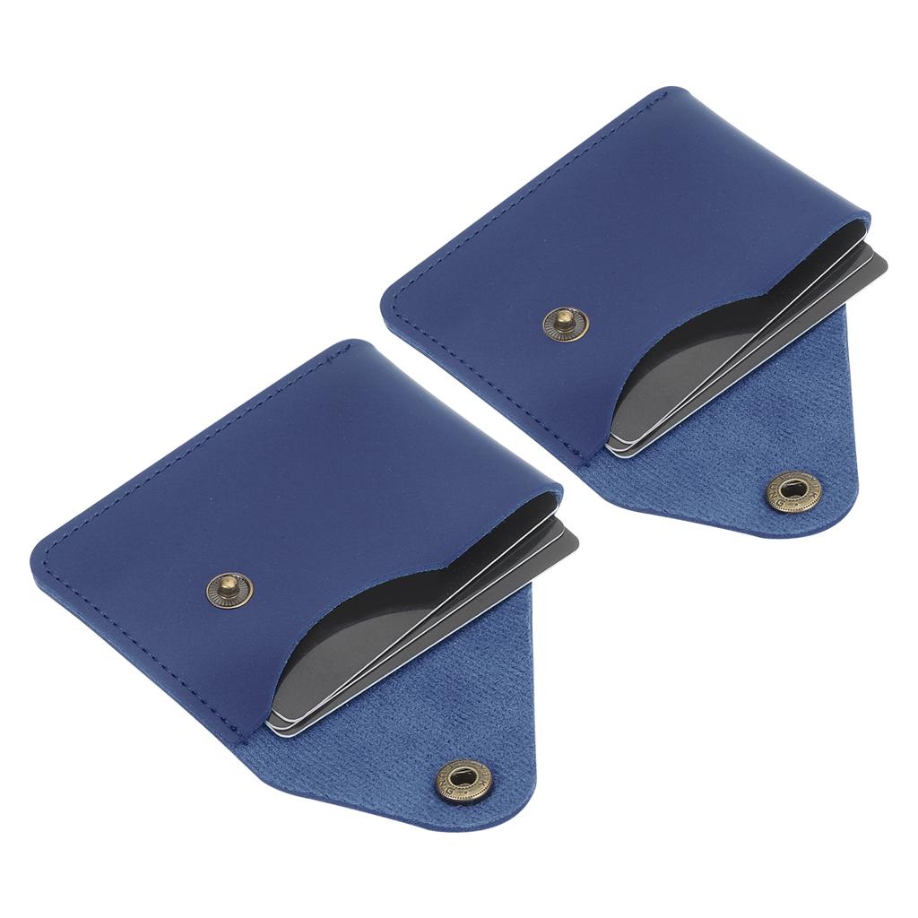 1/2Pcs Slim Leather Card Holder with Snap Closure Leather Front Pocket Wallet Card Case Holder for Men and Women Business Office