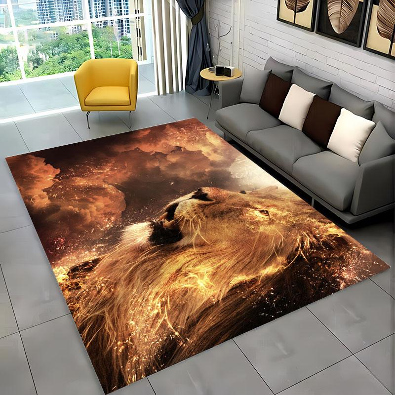 3D Dream Lion Animals Cartoon Carpet Rug for Home Living Room Bedroom Sofa DoormatDecor,Kid Play Area Rug Non-slip Floor MatGift