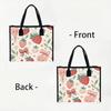 Cute Strawberry Printed Tote Bag Portable Daily Use Fashion Handbag for Women Casual Shopping Carry Bag