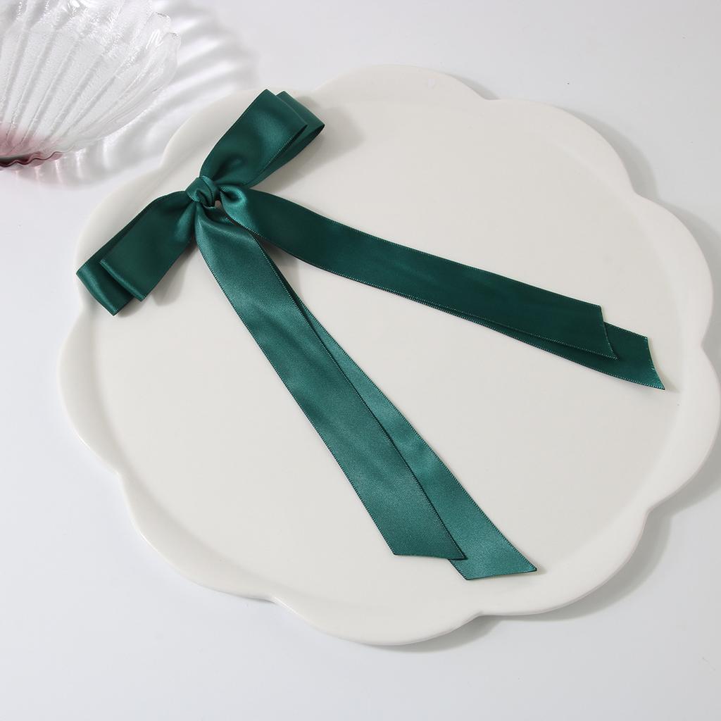 Elegant Bow Ribbon Hair Clip Fashion Simple Solid Satin Clip Hair Pin Spring Retro Headband with Clips Girls Hair Accessories