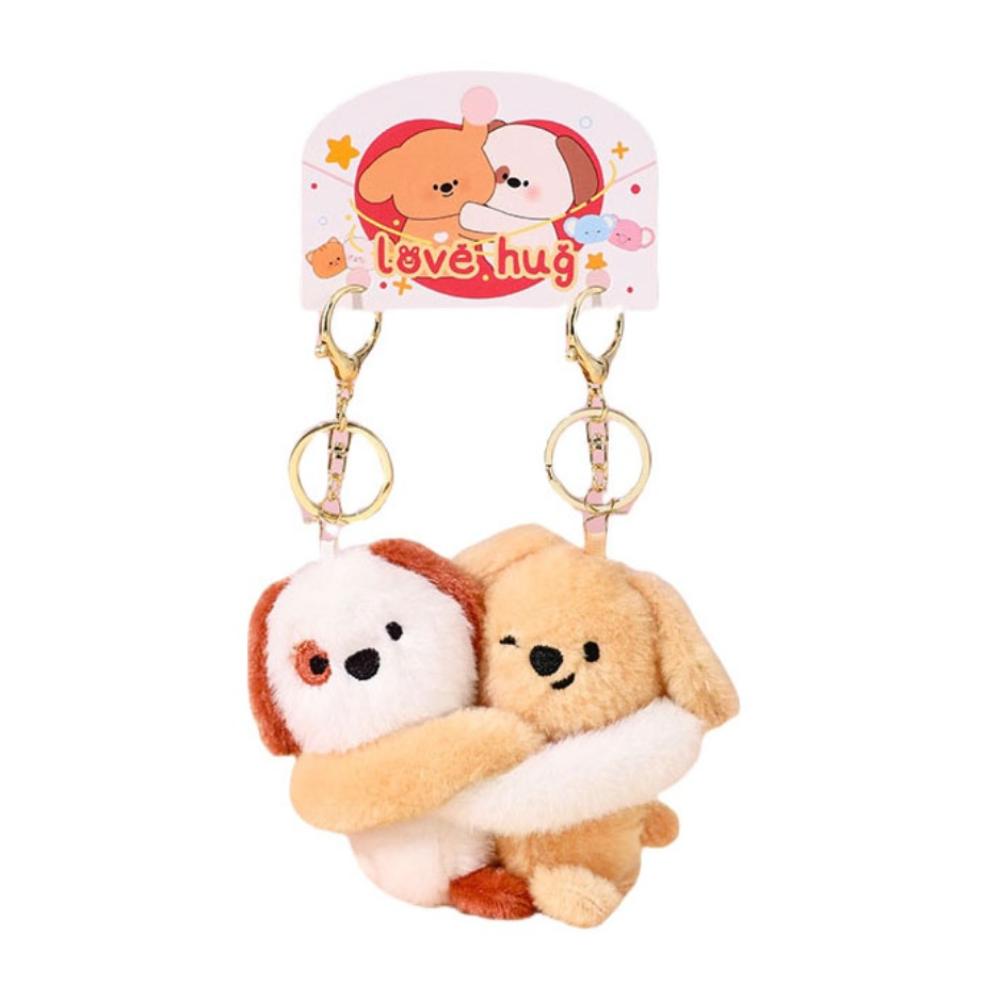 

Stickable Couple Cartoon Keychains Stuffed Animal Plush Key Rings Kids Children Dog
