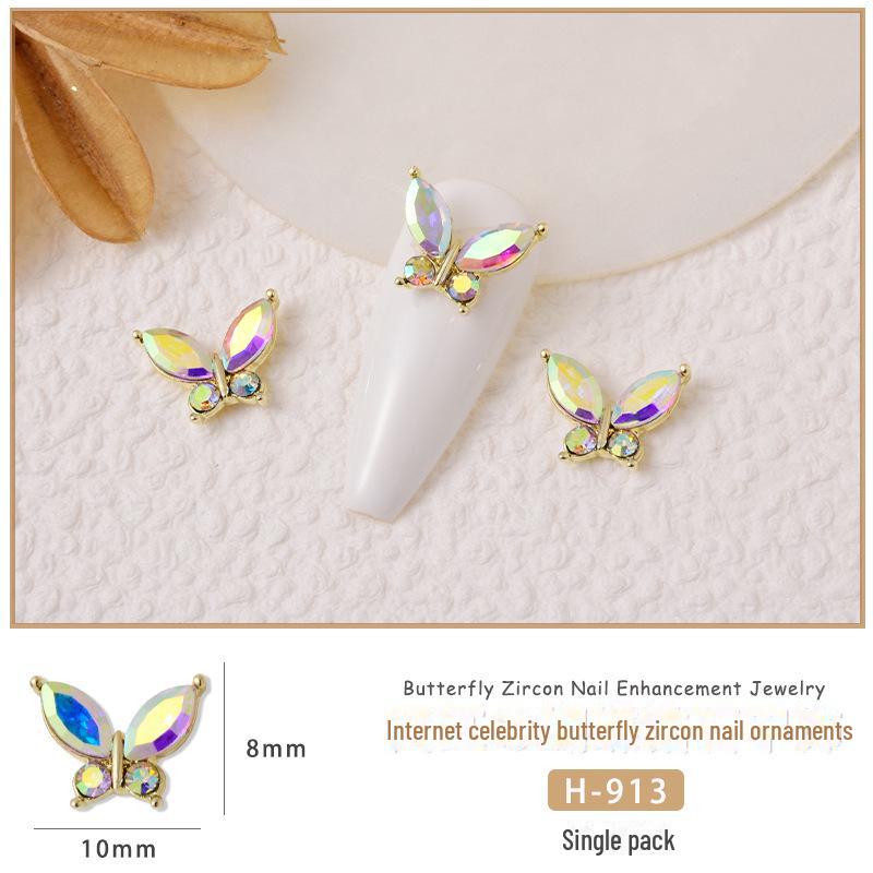 

Роскошные аксессуары для дизайна ногтей с кристальными бабочками - сверкающий золотой и красный дизайн