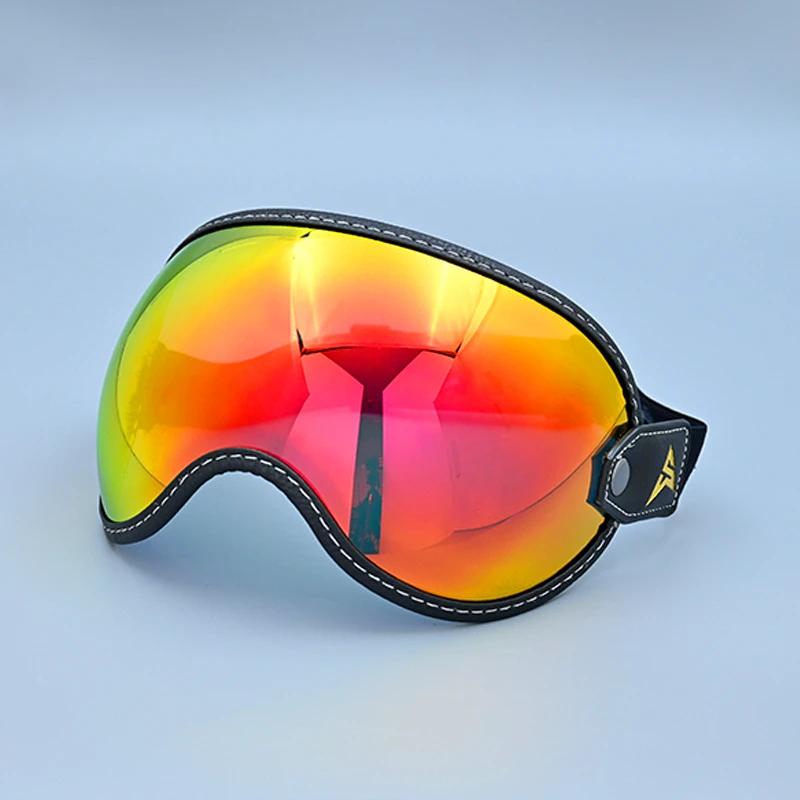 Retro Motorcycle Goggles Bubble Visor Outside Riding UV Protection Windshield Colorful Vintage for Half Face Helmets