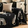 Leopard Chenille Sofa Cover Scratch-Proof Non-Slip Couch Protector 3 4 Seater Pet Friendly Stretch Sofa Blanket for Home