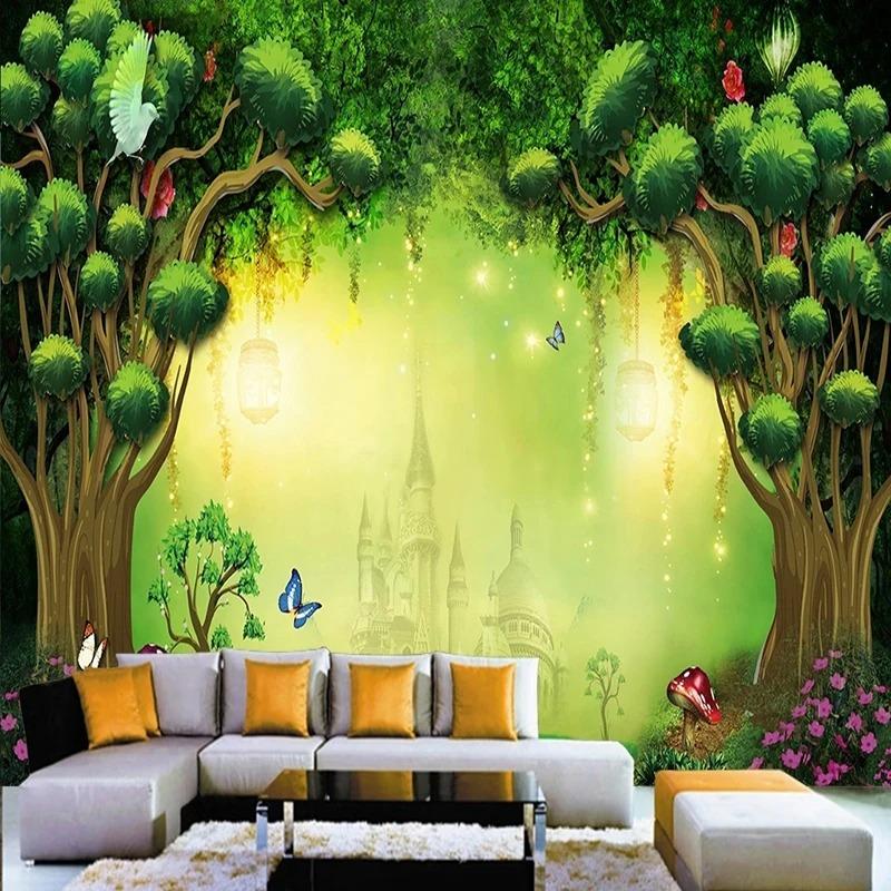 3d Dream Green Forest Wallpaper Castle Fresco Living Room Bedroom Study Background Wall Mural Home Decor