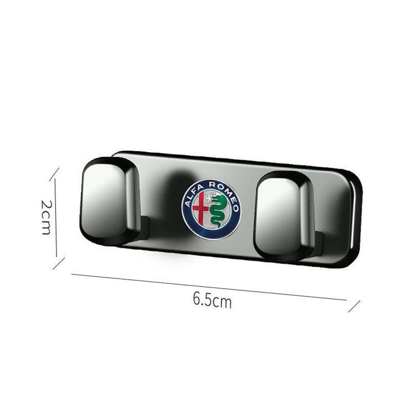 XLRNT1 1Pcs Car Metal Storage Hook Organizer Auto Sticker For Alfa Romeo Giulia Stelvio Giulietta MiTo 147 156 159 Brera Disco Volante