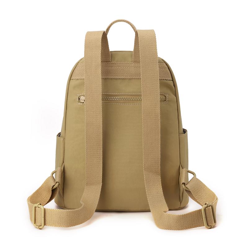 Compact Backpack with Front Zip Pocket Casual Shouler Bag for Daily Use
