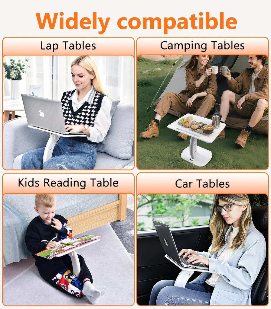 Oatsbasf Portable Car Laptop Stand Tablet Stand Desk for Reading Book Angle Adjustable Desk with Clips for Reading Detachable