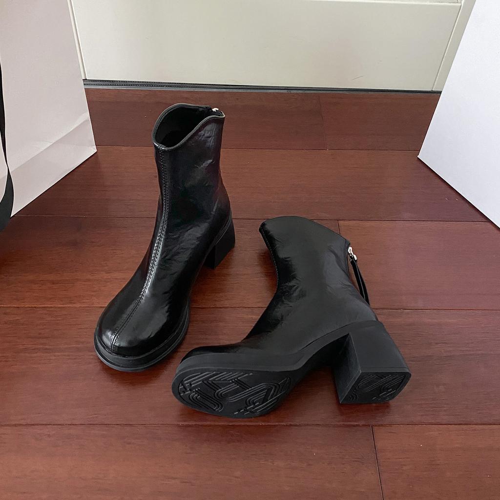 Removable two-wear short boots, women's thick legs, fat mm long boots, large tube circumferential trouser tube boots, thick sole, thick heel, small ma