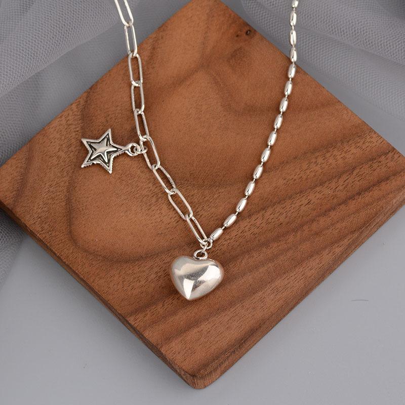 

Star Pendant Heavy Industry Retro Hip Hop Love Necklace Female Niche Design Sense Trendy Jewelry