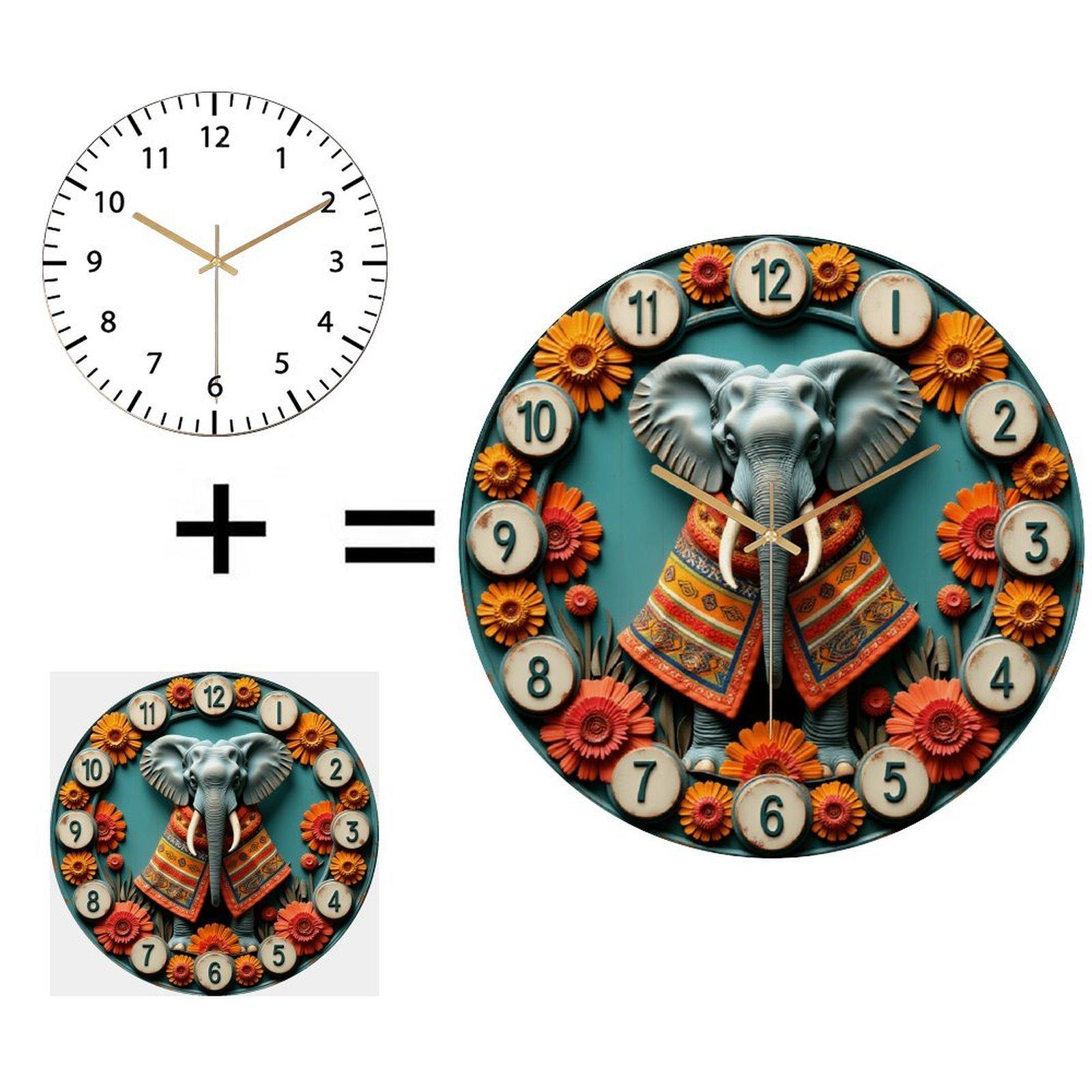 30x30cm Round Wall Clock with High-Quality Glass and Precision Movement (White,12 in(30.48cm))